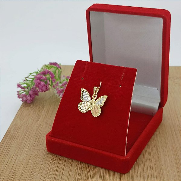Pingente Banhado A Ouro De Borboleta Trabalhada Bijou Art