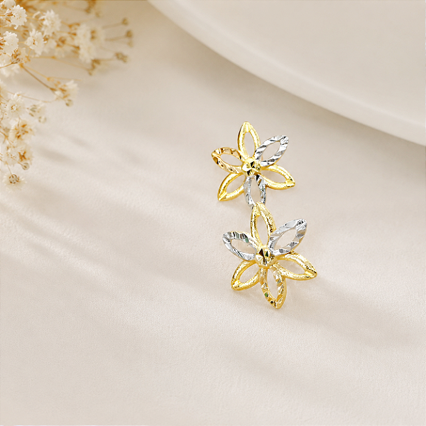Brinco Fixo Banhado A Ouro De Flor Bijou Art