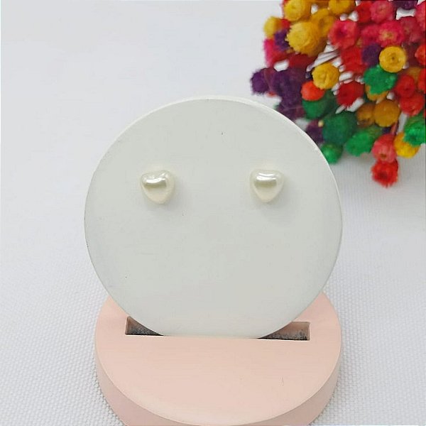 Brinco Banhado A Ouro De Pérola em forma de coração Bijou Art