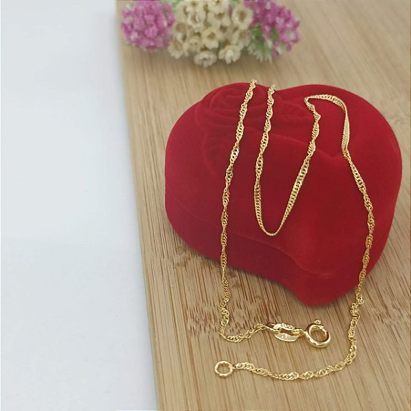 Corrente Banhada a Ouro Elo Cinga-Pura 40 Cm Bijou Art