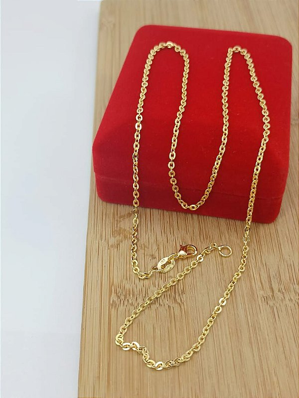 Corrente Banhada a Ouro 50 cm Elo Argola Bijou Art