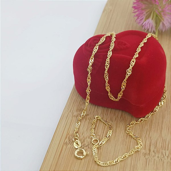 Corrente Banhada a Ouro 40 cm Cinga-Pura Bijou Art