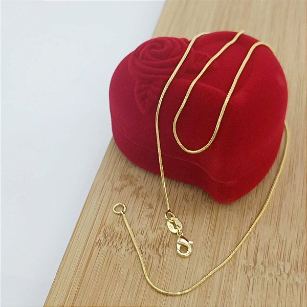 Corrente Banhada a Ouro 45 cm Elo Rabo De Rato Bijou Art