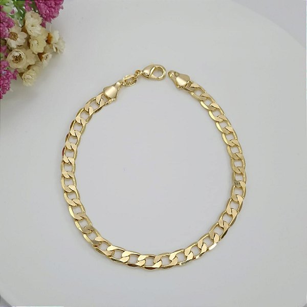 Pulseira Banhada a Ouro Elo Curto Bijou Art
