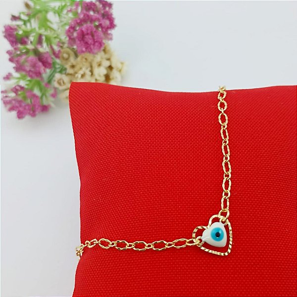 Pulseira Infantil Banhada a Ouro Com Olho Grego Bijou Art