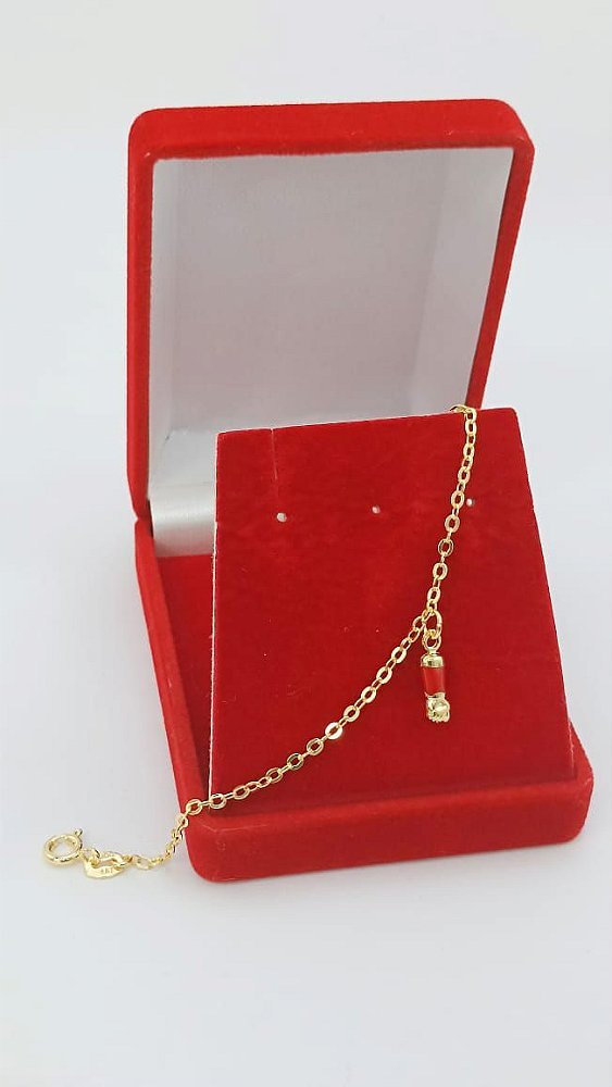 Pulseira Infantil Banhada a Ouro Com Figa Bijou Art