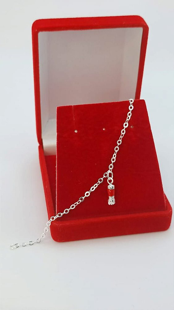 Pulseira Infantil Banhada a Prata Com Figa Bijou Art
