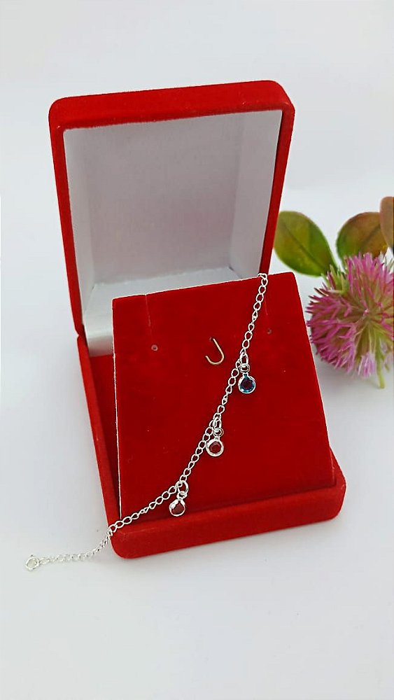 Pulseira Infantil Banhado a Prata Com Pedras De Strass Coloridas BIjou Art