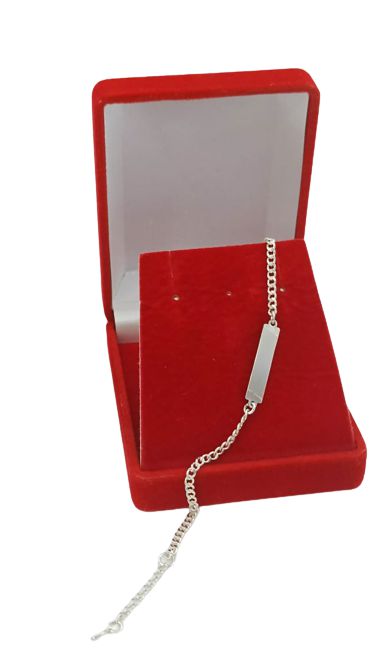 Pulseira Infantil Banhada a Prata Com Chapinha Bijou Art