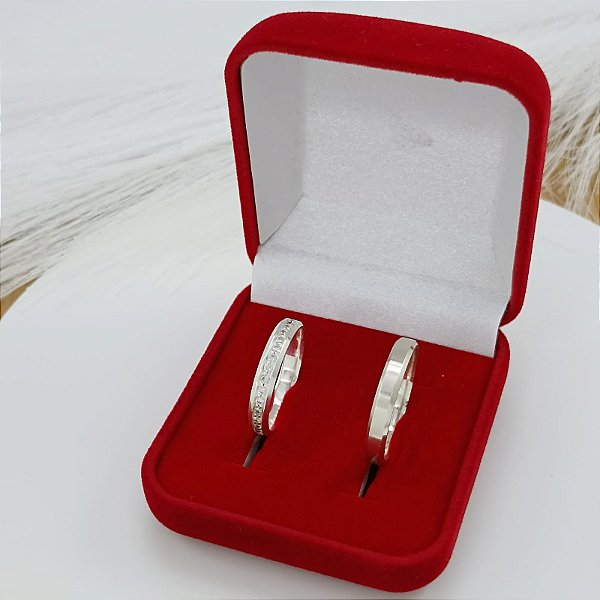 Par De Alianças De Prata Anatômica Lisa 3mm Bijou Art
