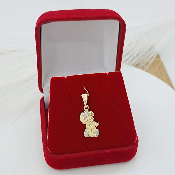 Pingente Banhado A Ouro Antialérgico De Menina Sentada Bijou Art