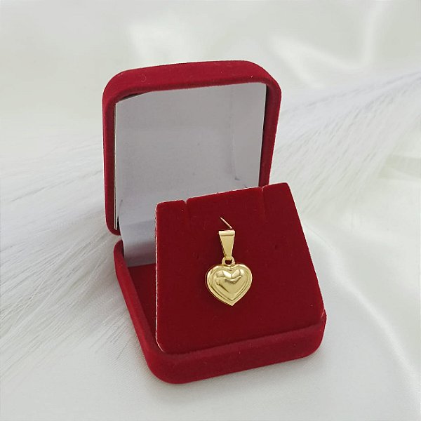 Pingente Banhado a Ouro De Coração Liso Bijou Art
