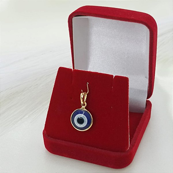 Pingente Banhado a Ouro De Olho Grego 12 mm Bijou Art