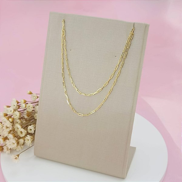 Corrente Banhada a Ouro Elo Cartie 40 cm Bijou Art