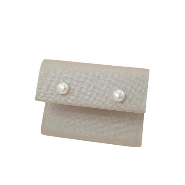 Brinco De Pérola Achatada Feminino Banhado a Prata 925 6mm Bijou Art