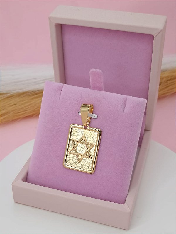 Pingente Estrela De Davi Banhado a Ouro 18K Bijou Art