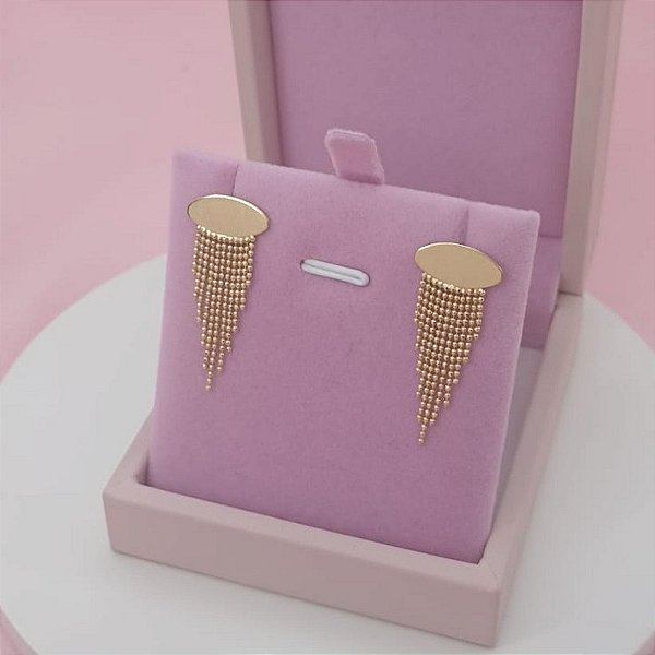Brinco Feminino Elegante Banhado a Ouro Pendurado Bijou Art