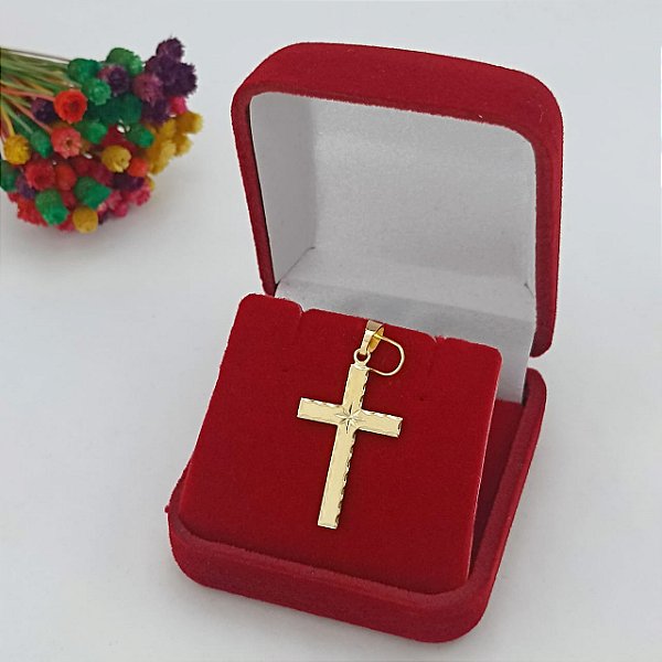 Pingente Banhado a Ouro Lisa Com Detalhes Trabalhados Bijou Art
