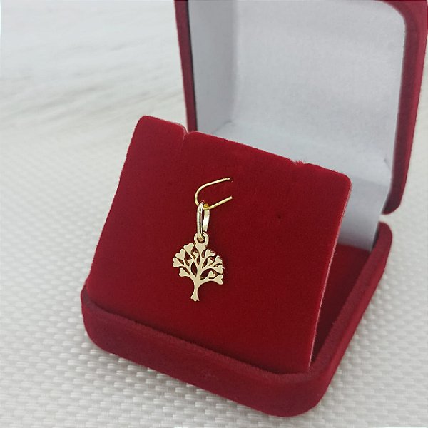 Pingente Banhado a Ouro Arvore Da Vida Liso Bijou Art