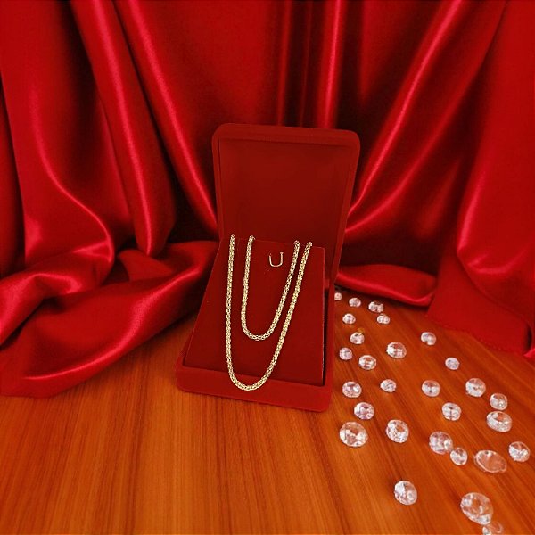 Corrente Banhada a Ouro 45 cm Elo Importado Tubinho Bijou Art