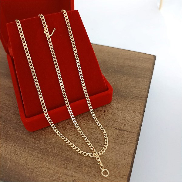 Corrente Banhada a Ouro 60 cm Elo Curto Bijou Art
