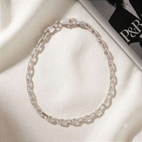 Pulseira De Prata 925 De Elo Cartie Masculina Bijou Art