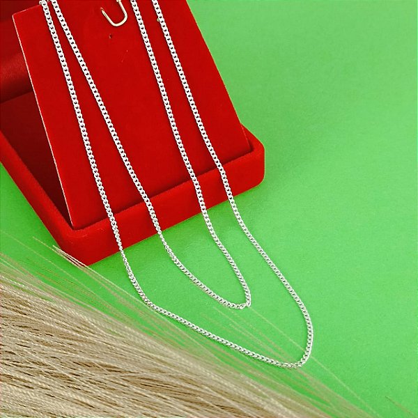 Corrente De Prata 925 De Elo Curto Fechado 60 cm Bijou Art