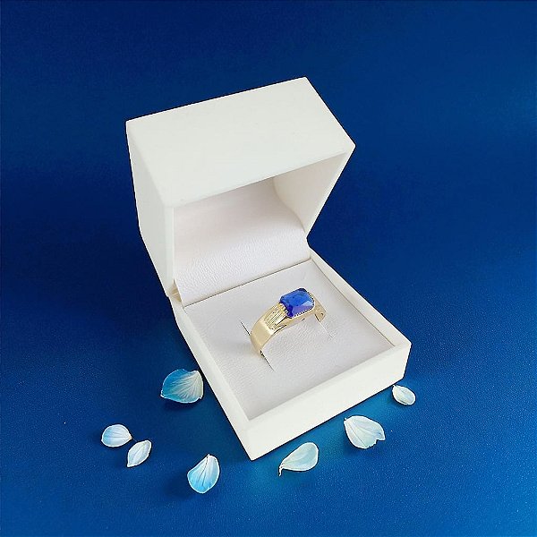 Anel Banhado A Ouro Com Zircônia Bijou Art