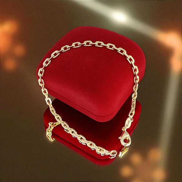 Pulseira Banhada a Ouro Masculina Elo Curto Cartie Bijou Art