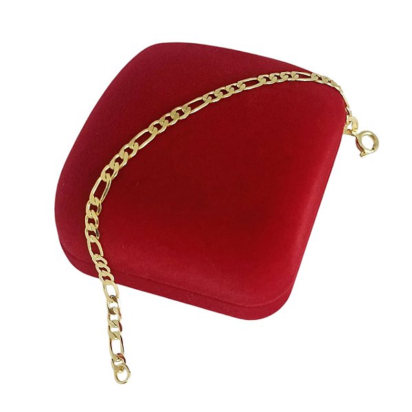 Pulseira Infantil Banhada a Ouro Elo 3x1 Bijou Art