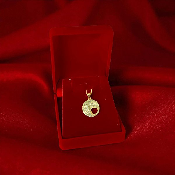 Pingente Redondo de Pedra Zircônia Banhado a Ouro 16MM