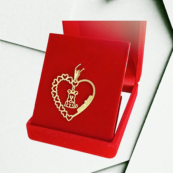 PING. ARO DE CORAÇÕES "AMOR ETERNO" E CACHORRINHO VAZ. FO.