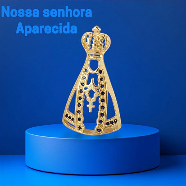 Pingente Nossa Senhora Aparecida Laterias Banhado a Ouro