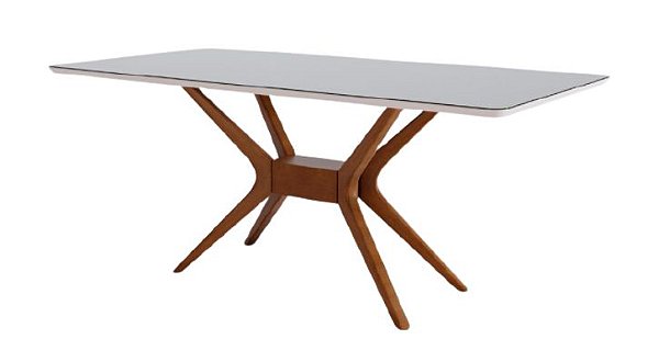 Mesa Stambul Madeira Maciça com vidro Laqueado ou Madeira