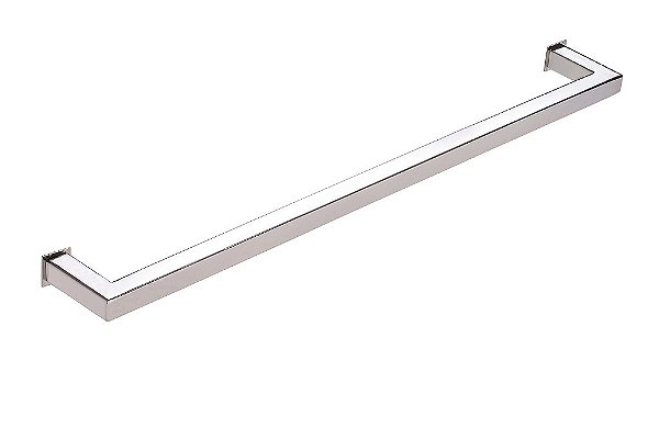 Porta Toalha Toalheiro de Banho Banheiro 50cm em Aço Inox Polido Brilhante Linha Larissa Stainless
