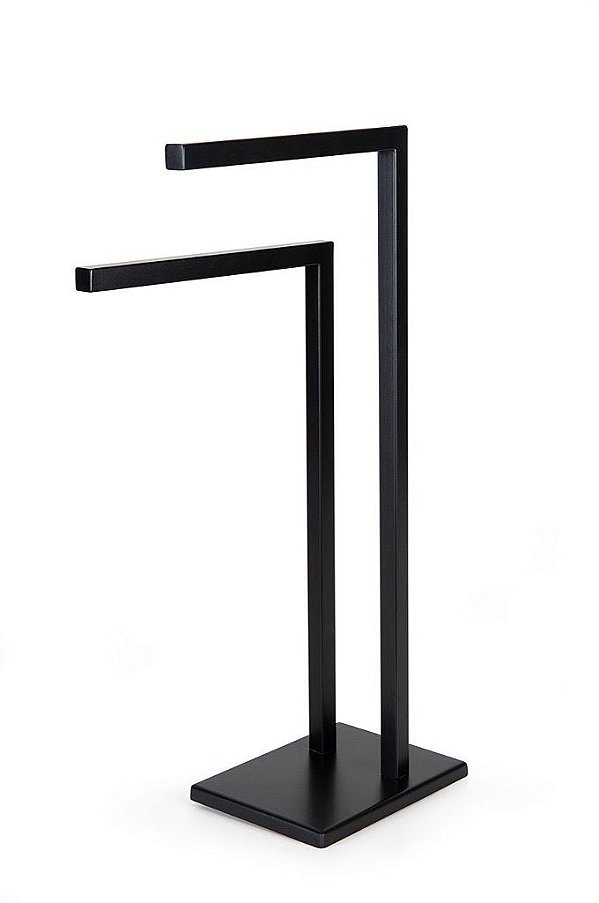 Porta Toalha Lavabo 45cm Banheiro Aço Inox Preto Stainless