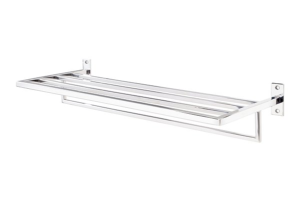 Toalheiro de Banho Banheiro Hotelaria Triplo 60cm Larissa em Aço Inox Polido Brilhante  Stainless