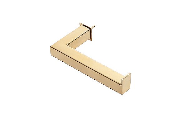 Porta Papel Higiênico Papeleira de Parede de Banheiro 14cm em Aço Inox Dourado Linha Larissa Larissa Stainless