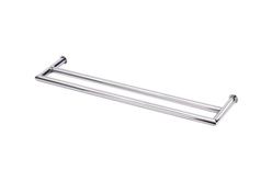 Porta Toalha Banho Banheiro 60cm Duplo em Aço Inox Polido Brilhante Linha Tessália Stainless