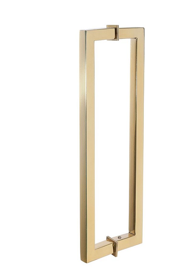 Puxador 30cm em Aço Inox Dourado Brilhante Linha Larissa Madeira/Vidro - 28,5 entrefuros Stainless