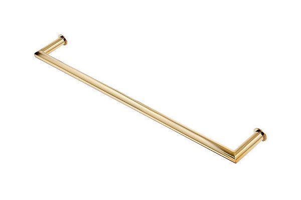 Porta Toalha Banho Banheiro 60cm em Aço Inox Dourado Linha Tessália Stainless