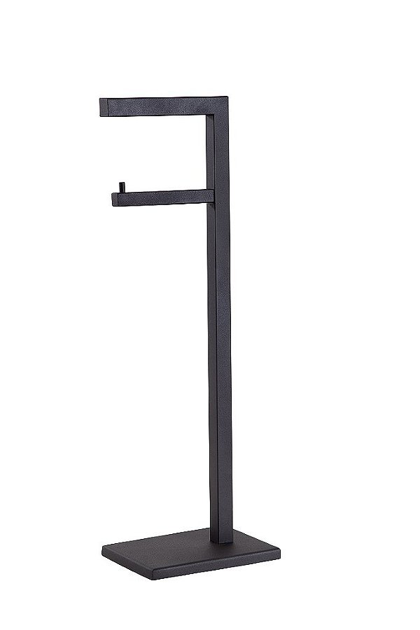 Porta Papel Higiênico de Piso/Chão 1 Rolo 50cm Banheiro Aço Inox Preto Stainless