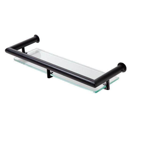 Porta Shampoo para Banheiro em Aço Inox Black Matte Preto Fosco Linha Tessalia Stainless
