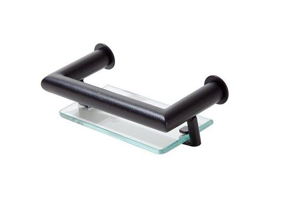 Porta Sabonete Saboneteira Banheiro em Aço Inox Black Matte Preto Fosco  Stainless