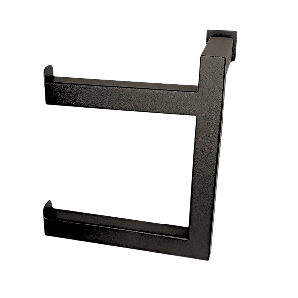 Porta Papel Higiênico de Parede Duplo para Banheiro 15cm em Aço Black Mate Linha Larissa  Stainless