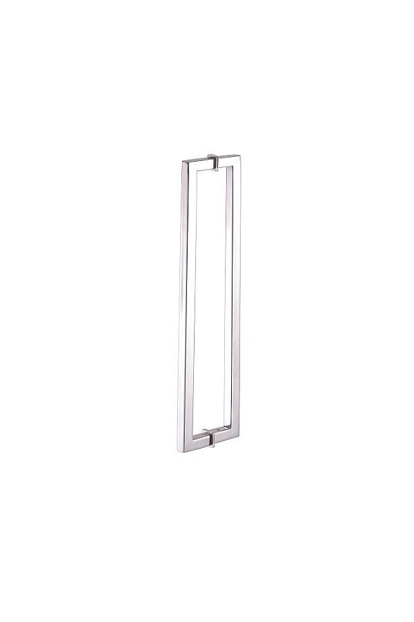 Puxador 30cm em Aço Inox Polido Brilhante Linha Larissa Madeira/Vidro 28,5 entrefuros Stainless
