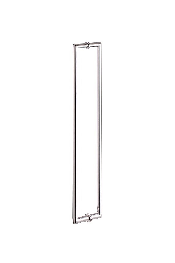 Puxador 60cm em Aço Inox Polido Brilhante Madeira/Vidro 58,5 entrefuros Stainless