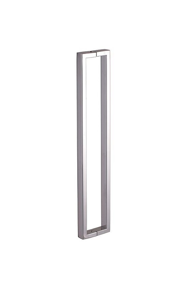 Puxador Duplo para Vidro e Madeira 60cm em Aço Inox Polido Brilhante Linha Larissa  Stainless