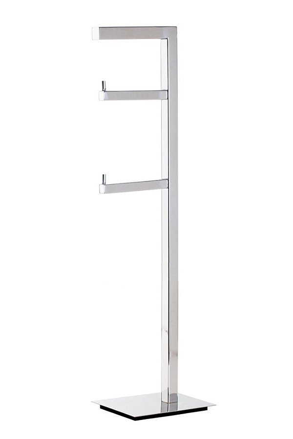Porta Papel Higienico Piso/Chão 2 Rolos 50cm Banheiro Aço Inox Polido Brilhante Linha Larissa Stainless