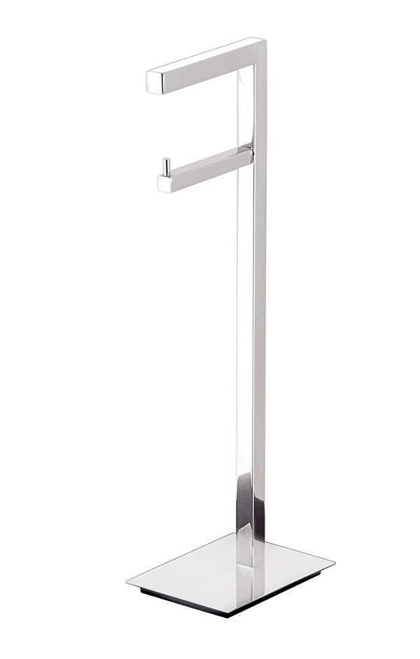 Papeleira Vertical Piso 1 Rolo Porta Papel Higiênico 50cm Banheiro Aço Inox Polido Linha Larissa  Stainless